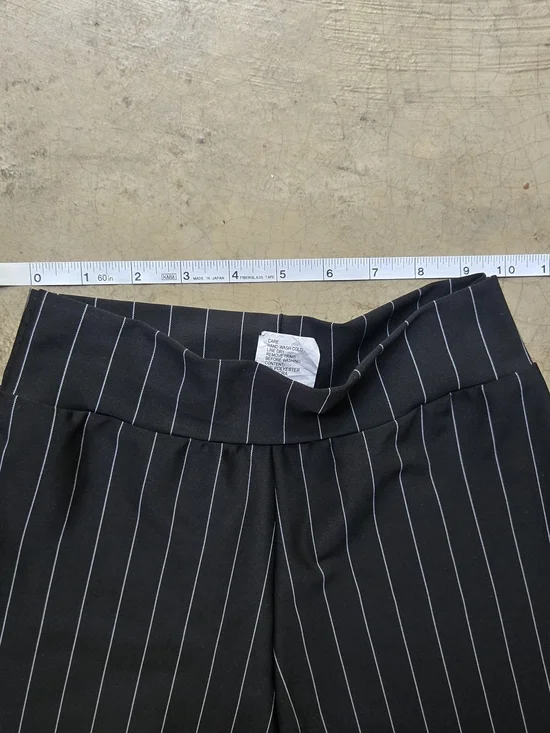 Vintage Black Pinstripe Crop Top & Wide-Leg Pant Set Xxs Xs - Picture 7 of 16